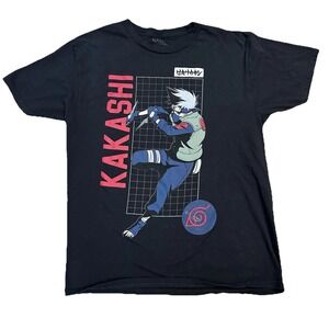 Naruto Shippuden Vintage Kakashi Mens Medium Official 2002 T-Shirt Black Anime